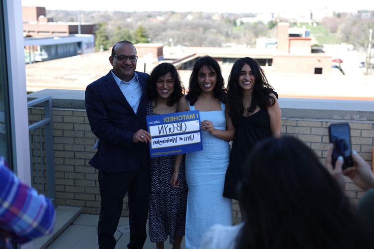 Student celebrates Match Day with family